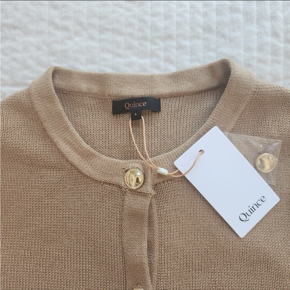 NWT Quince 100% Organic Cotton Sweater Jacket cardigan size L - Picture 4 of 10